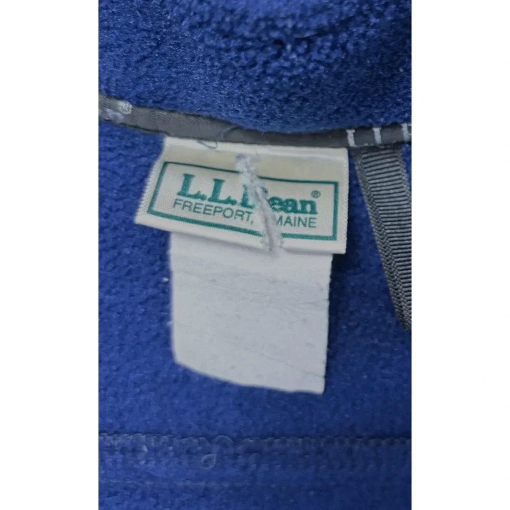 Vintage LL Bean Fleece Jacket Mens Full Zip 90s Blue Made in USA Size 2XL
